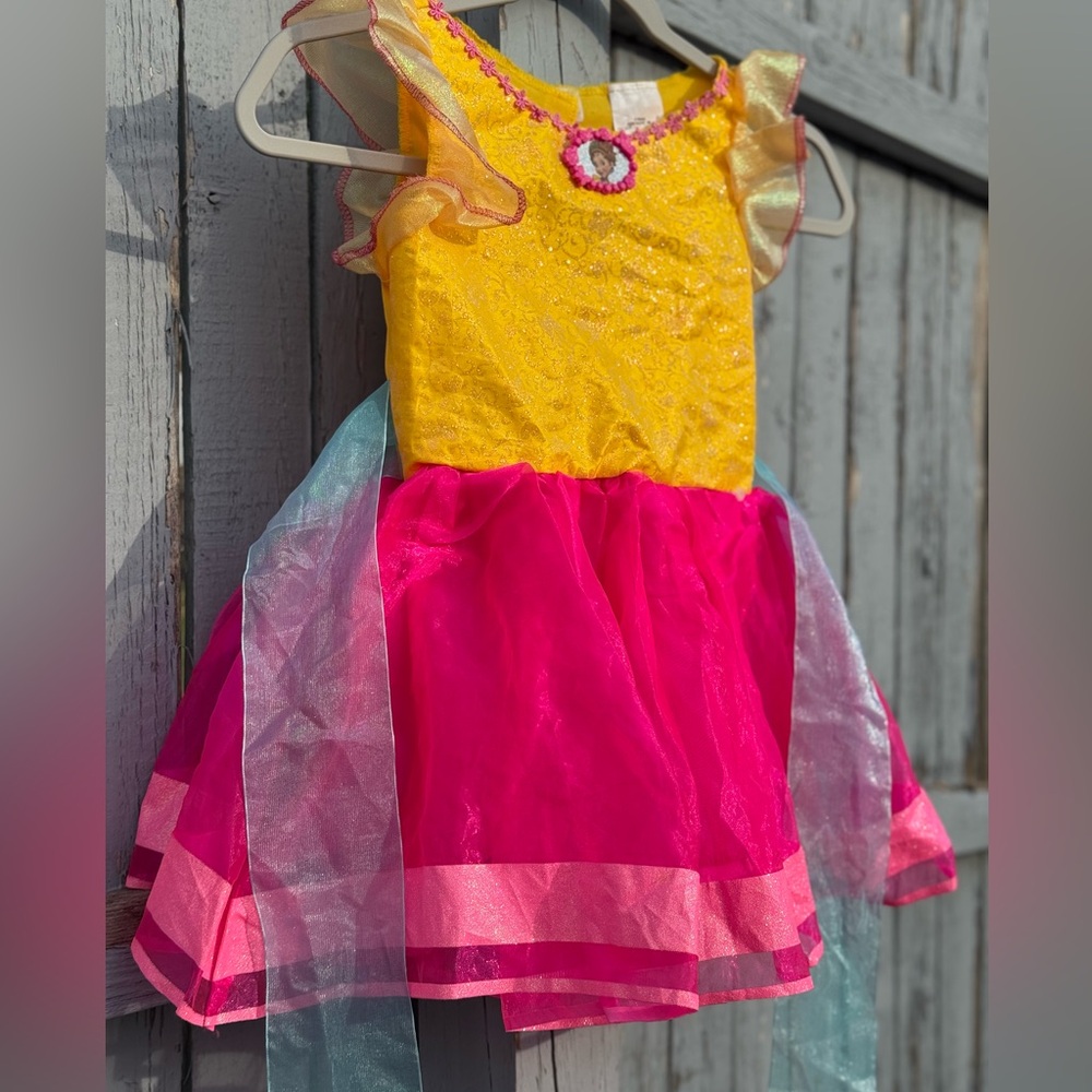 Disney Princess Costume Fancy Nancy 4-6X  Girl’s Dress Tutu Glitter Bow NEW